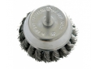 Щетка-крацовка "чашка" "PROLINE" 75мм со шпилькой для дрели, крученая проволока 12шт/уп****
