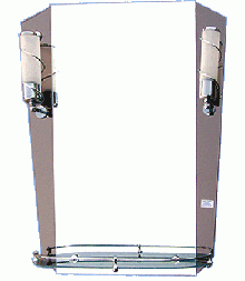Зеркало "64С" (610х750 мм)+полочка П55 +2светильника(комплектующие) 50903